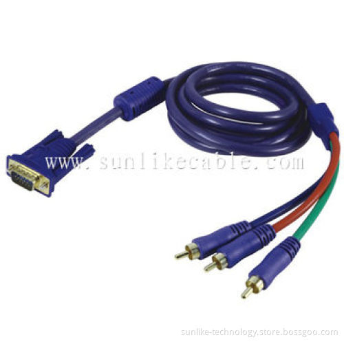 VGA Cable with PE Insulation, 85% Coverage and Molding Type